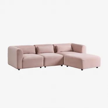 Fogler 3-delige Modulaire Bank Met Poef Corduroy Roze Wijn - Sklum