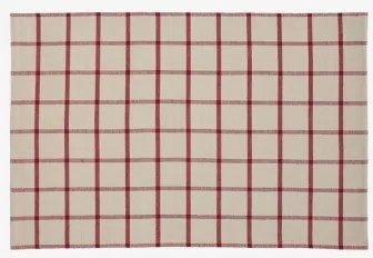 Oriska Katoenen Placemat Beige Tapioca - Wijnrood - Sklum