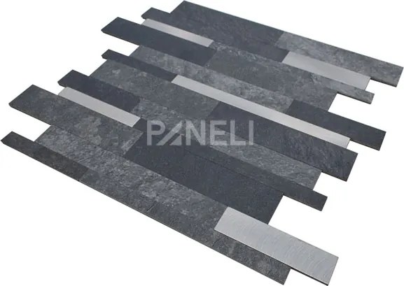 Zelfklevende Steenstrip Tegelstrook Antraciet - 29.8 cm x 29.6 cm x 0.40 cm | 0.5 kg | Paneli zelfklevende steenstrips