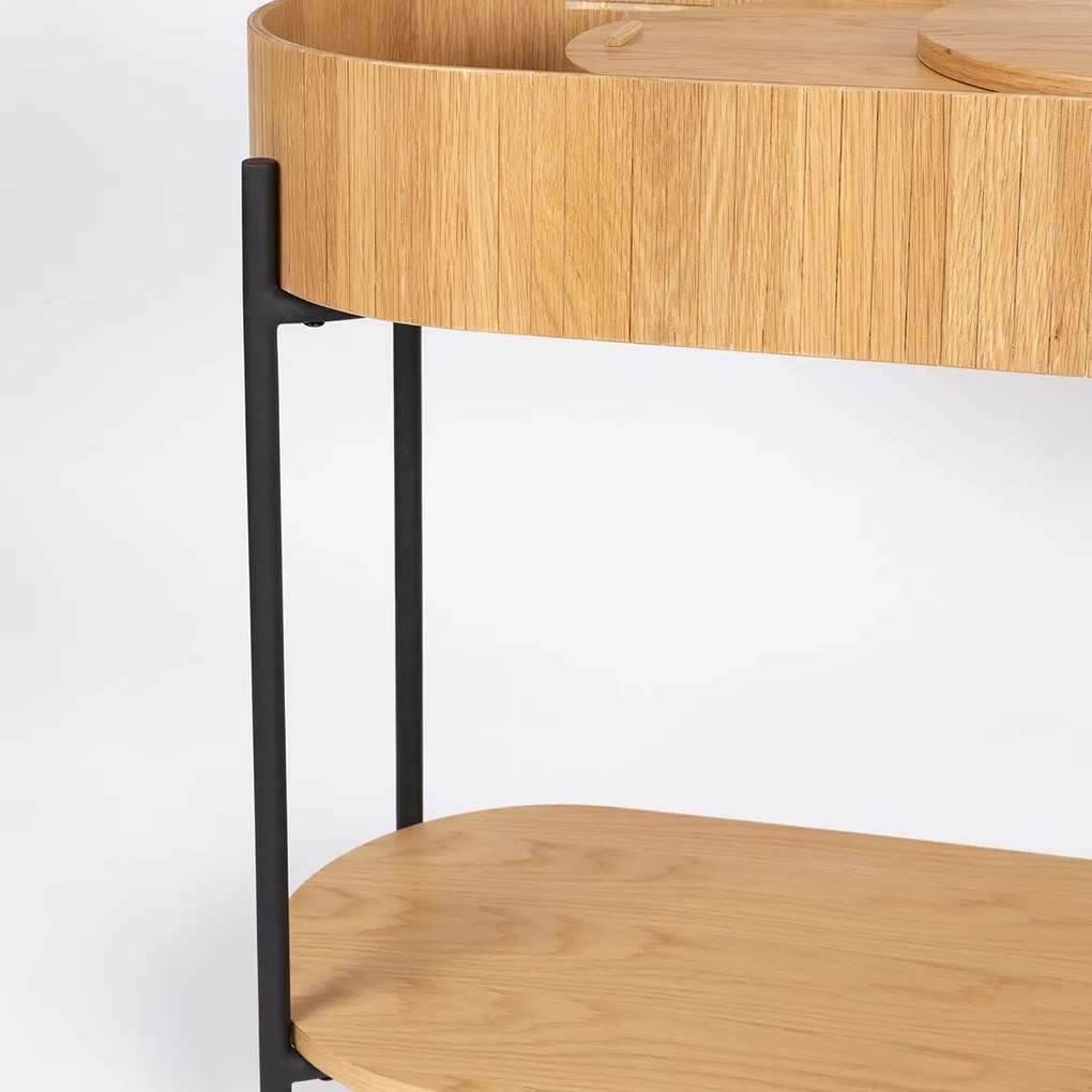 Zuiver Slides Eiken Wandtafel Met Opbergruimte - 120 X 36cm.