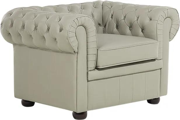 Fauteuil leer taupe CHESTERFIELD