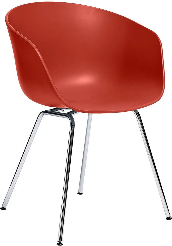 Hay About A Chair AAC26 Stoel Met Chroom Onderstel Warm Red