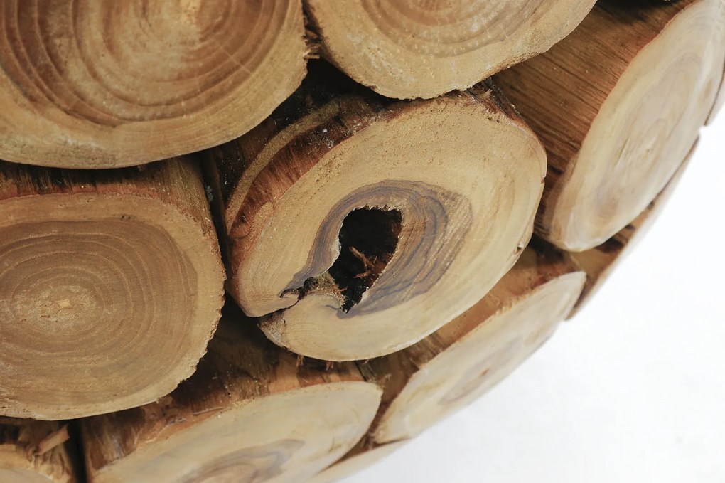 BRANCH 70 | Teak Bowl Salontafel met glas | Rond | 70x45
