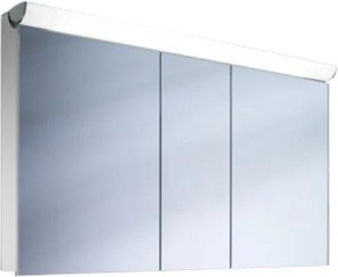 Schneider FaceLine spiegelkast met TL met 3 deuren 130x75.5x12cm aluminium 152.130