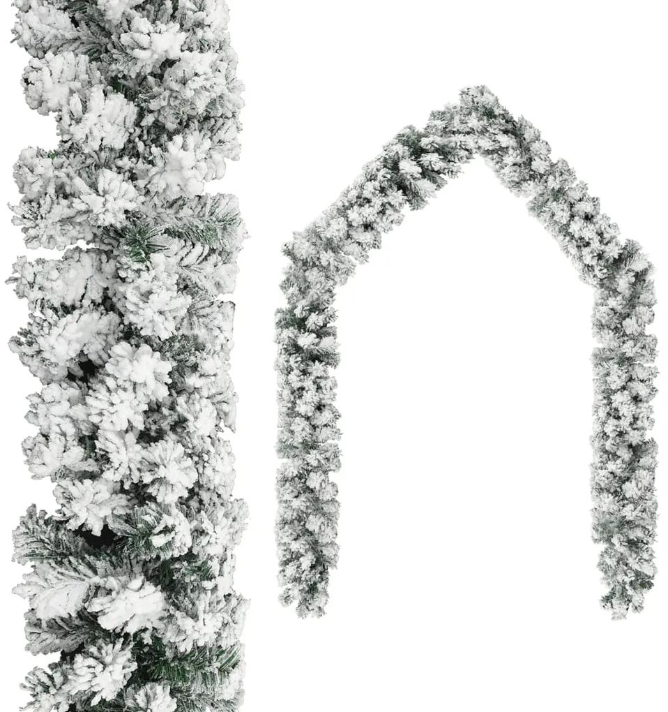 vidaXL Kerstslinger met LED's en sneeuwvlokken 10 m PVC groen