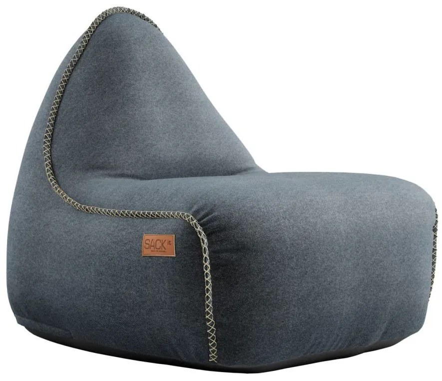 Canvas Lounge Chair & Pouf - Petrol