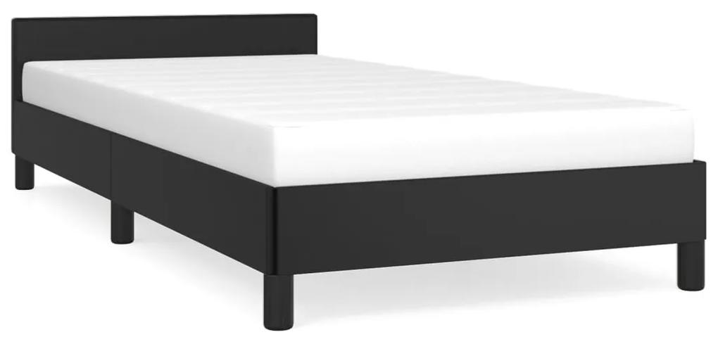 vidaXL Bedframe met hoofdbord kunstleer zwart 90x190 cm