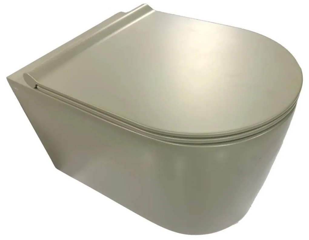 Salenzi Civita wandcloset toiletpot randloos mat legergroen 35x50cm