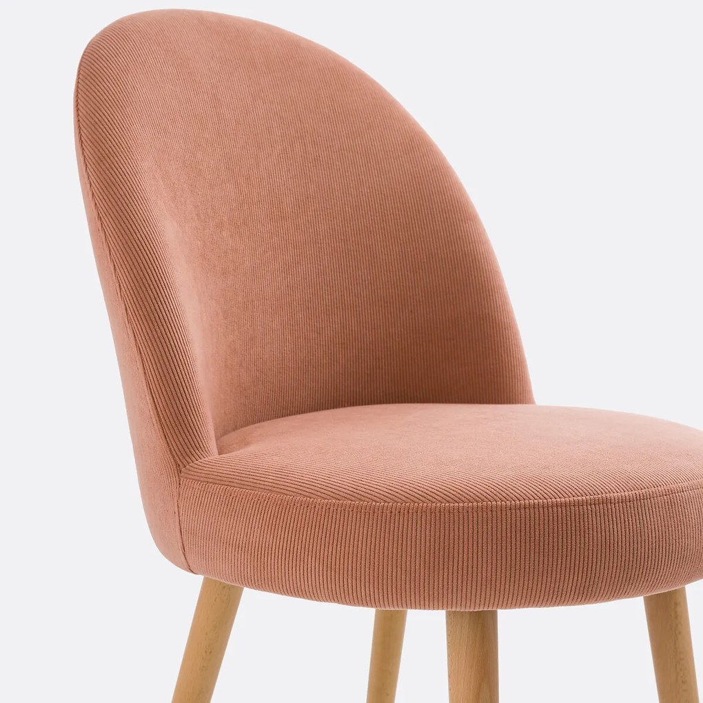 Set van 2 ribfluwelen stoelen Inès