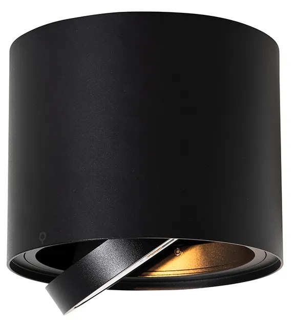 Smart plafondspot zwart draai- en kantelbaar incl. Wifi GU10 111mm - Rondoo Up