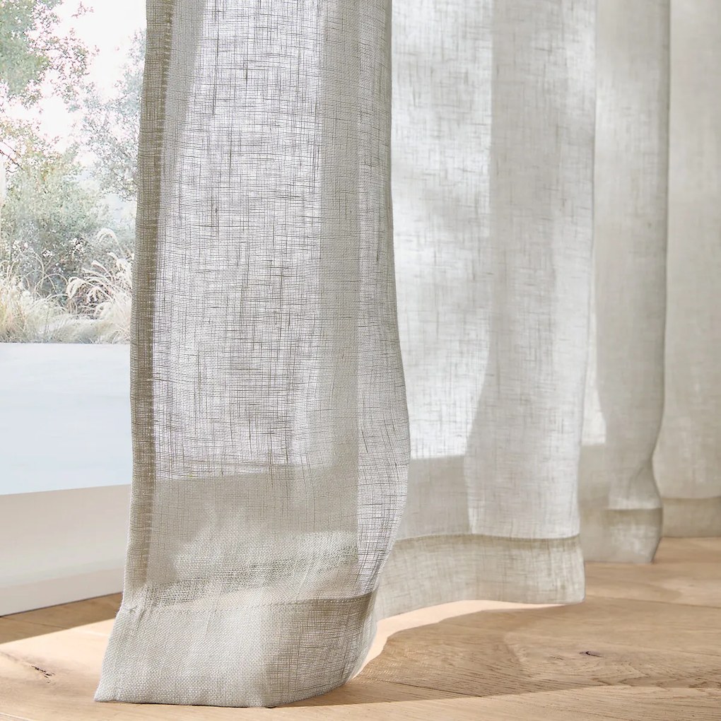 Linnen voile, grote breedte, met oogjes, ONEGA