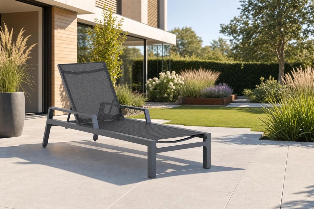 Lifestyle Garden Furniture Licata Ligbed Verstelbaar Aluminium/textileen Grijs