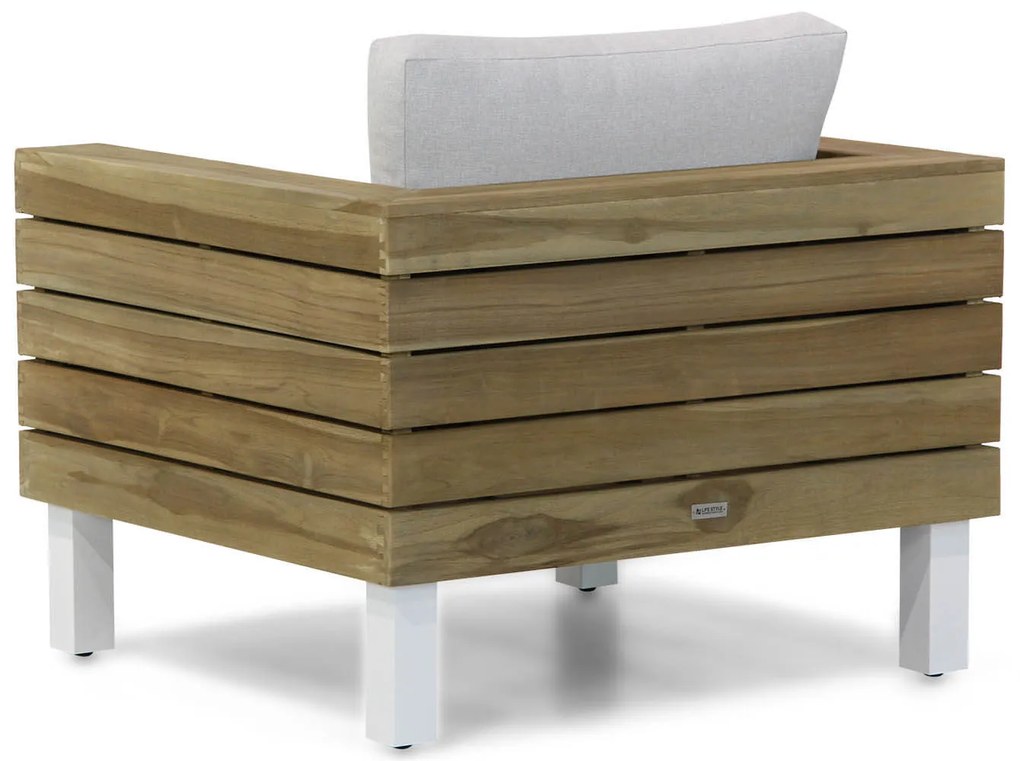 Hoek loungeset  Teak Old teak greywash 7 personen Lifestyle Garden Furniture Seashore/Brighton