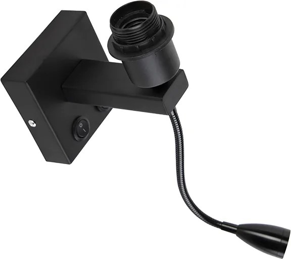 Moderne wandlamp zwart met flexarm - Brescia Combi