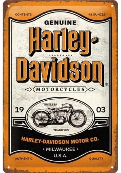 Metalen bord Harley-Davidson - Genuine Motorcycles