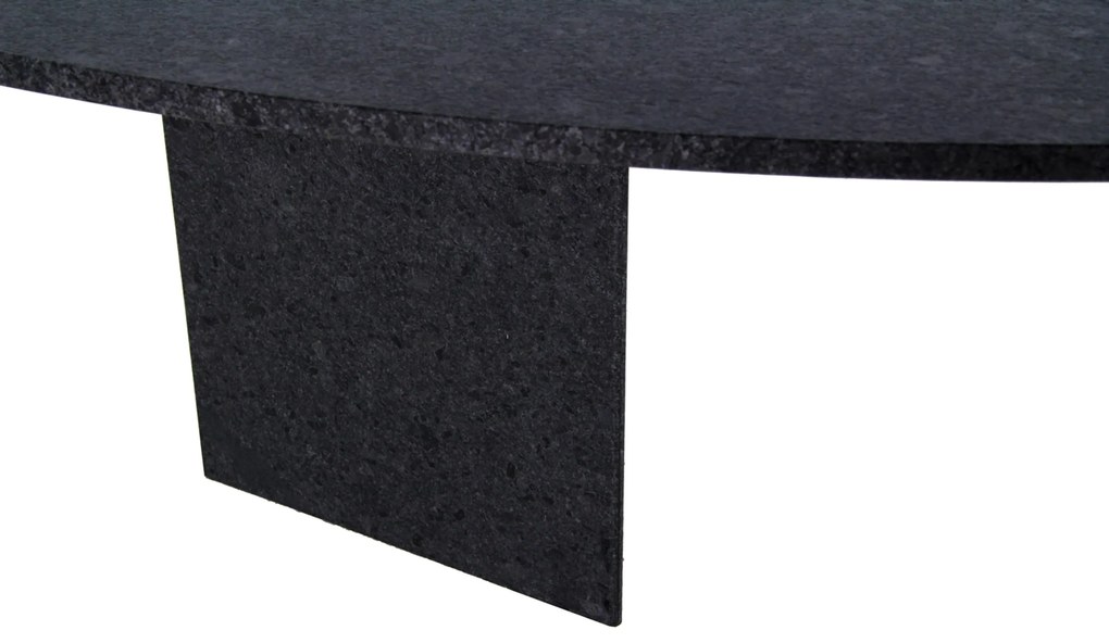 Tuinset 6 personen 170 cm Wicker Zwart Garden Collections Madera/Graniet