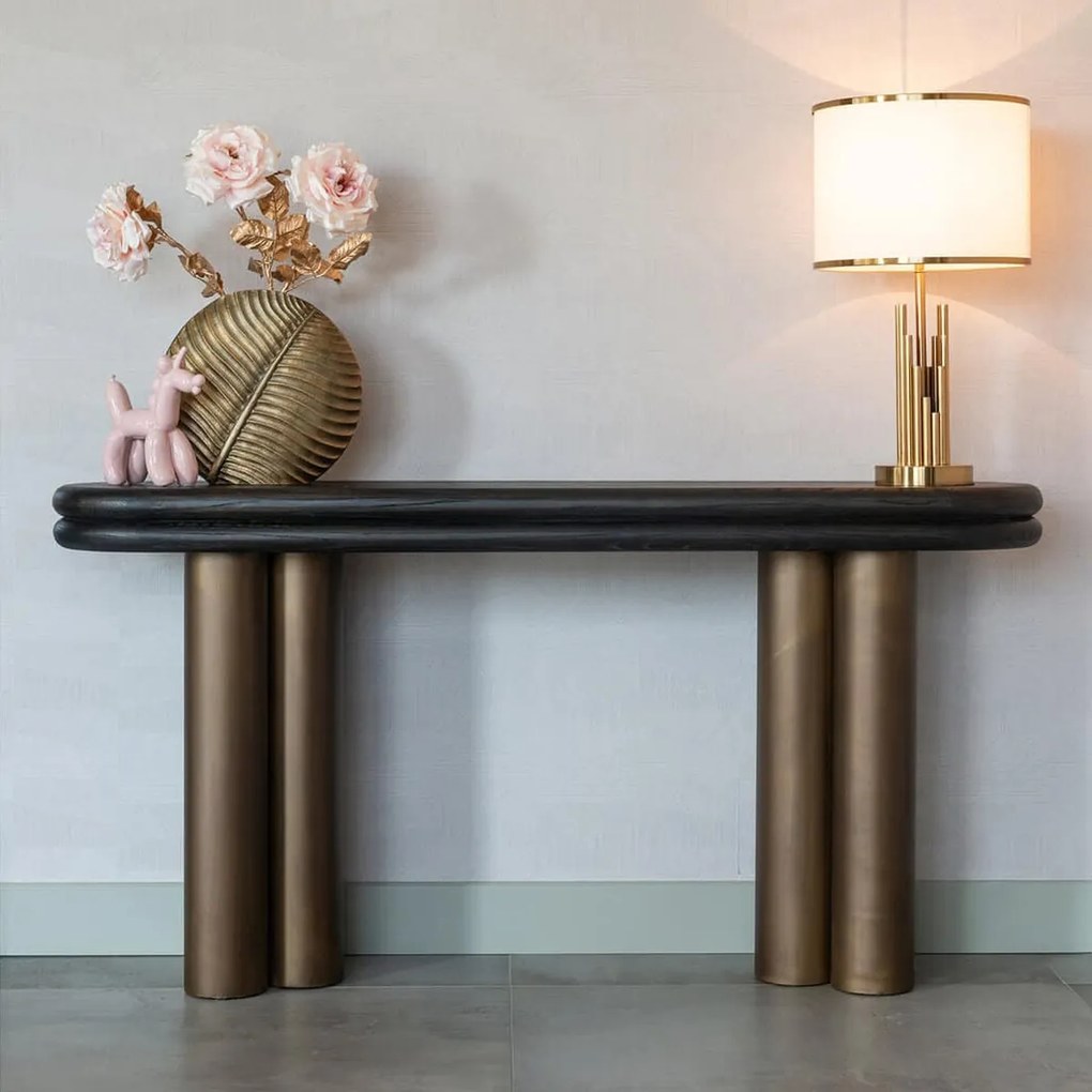 Ovale Sidetable Messing - 160 X 38cm.