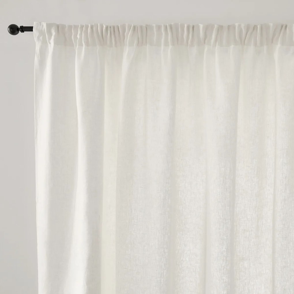 Linnen gordijn met grote breedte en plooien, Onega