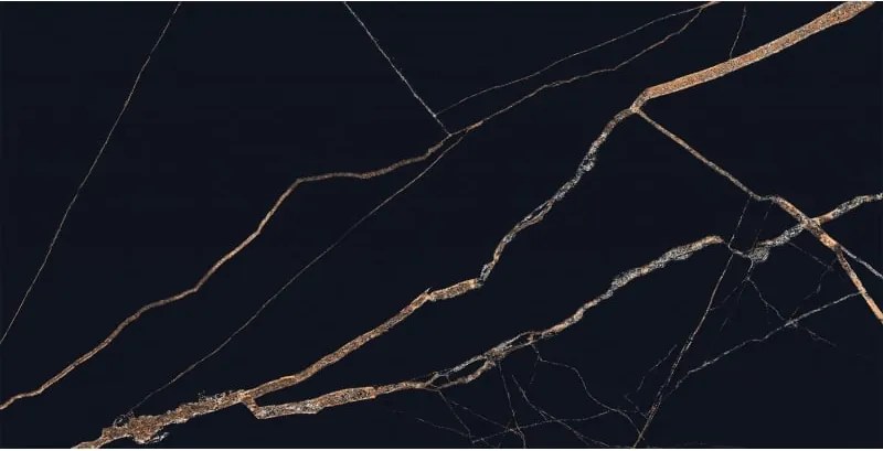 Mexen Fossil Zwarte monster van geglazuurd gerectificeerd gres G1, vloer-muur tegel, hoge glans - TL213-00-S