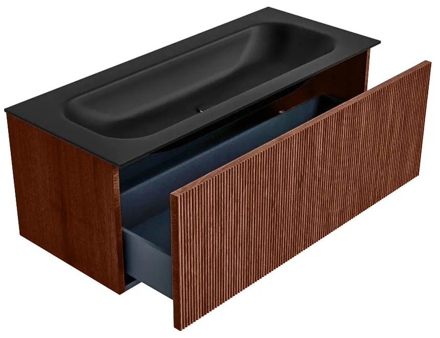 Mondiaz Kurve 110cm badmeubel ruby met 1 lade en wastafel big medium midden 1 kraangat urban