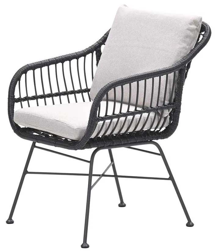 Garden Impressions Lucas tuinset zwart 5-delig - Rimini tuintafel 80x80 cm
