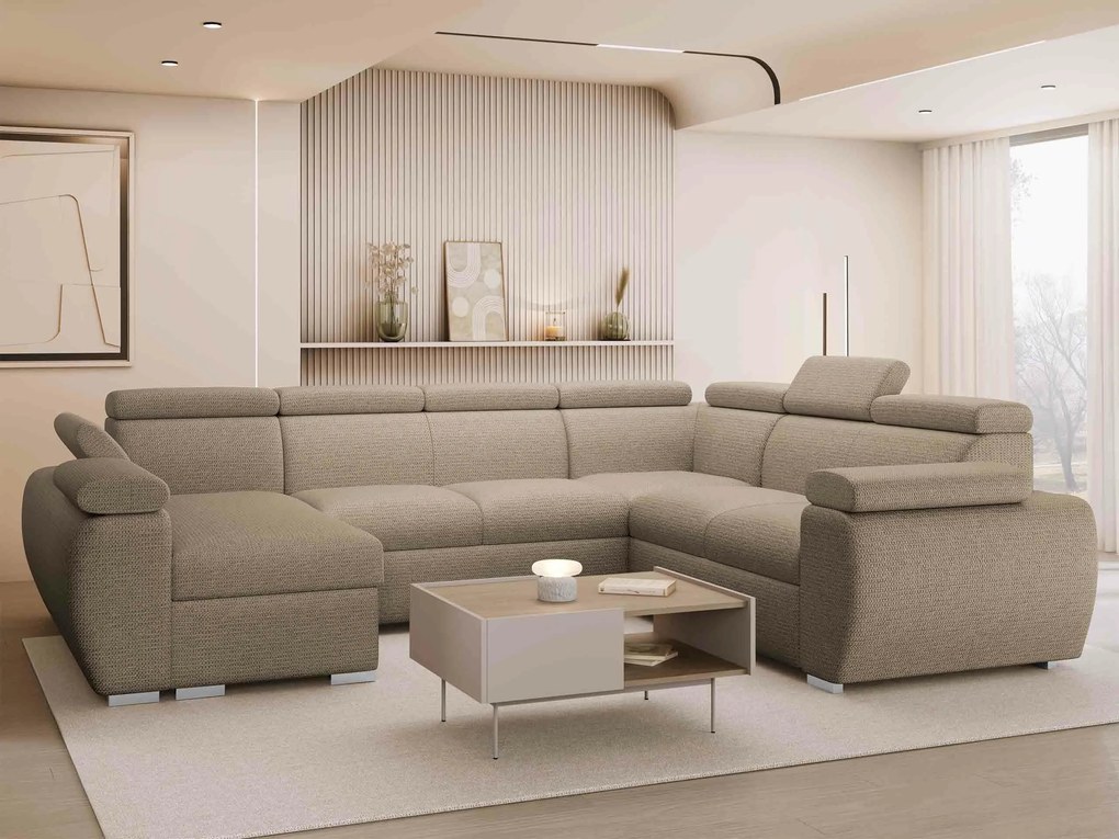 Hoekbank Columbus 214, Aanwezig, Aanwezig, 325x260x85cm, Poten: Kunststof