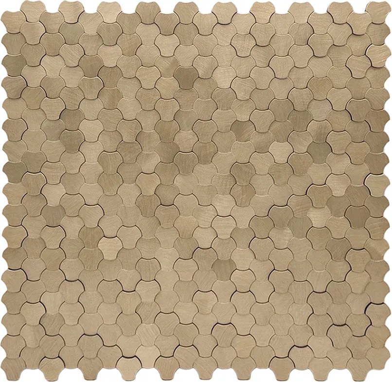 Zelfklevende Mozaïektegels Metaal | Driepas 3D Champagne | 30,5×29,6 cm | Keuken, Bad & WC