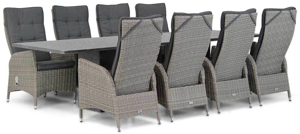 Tuinset 8 personen 300 cm Wicker Grijs Garden Collections Lincoln/Graniet