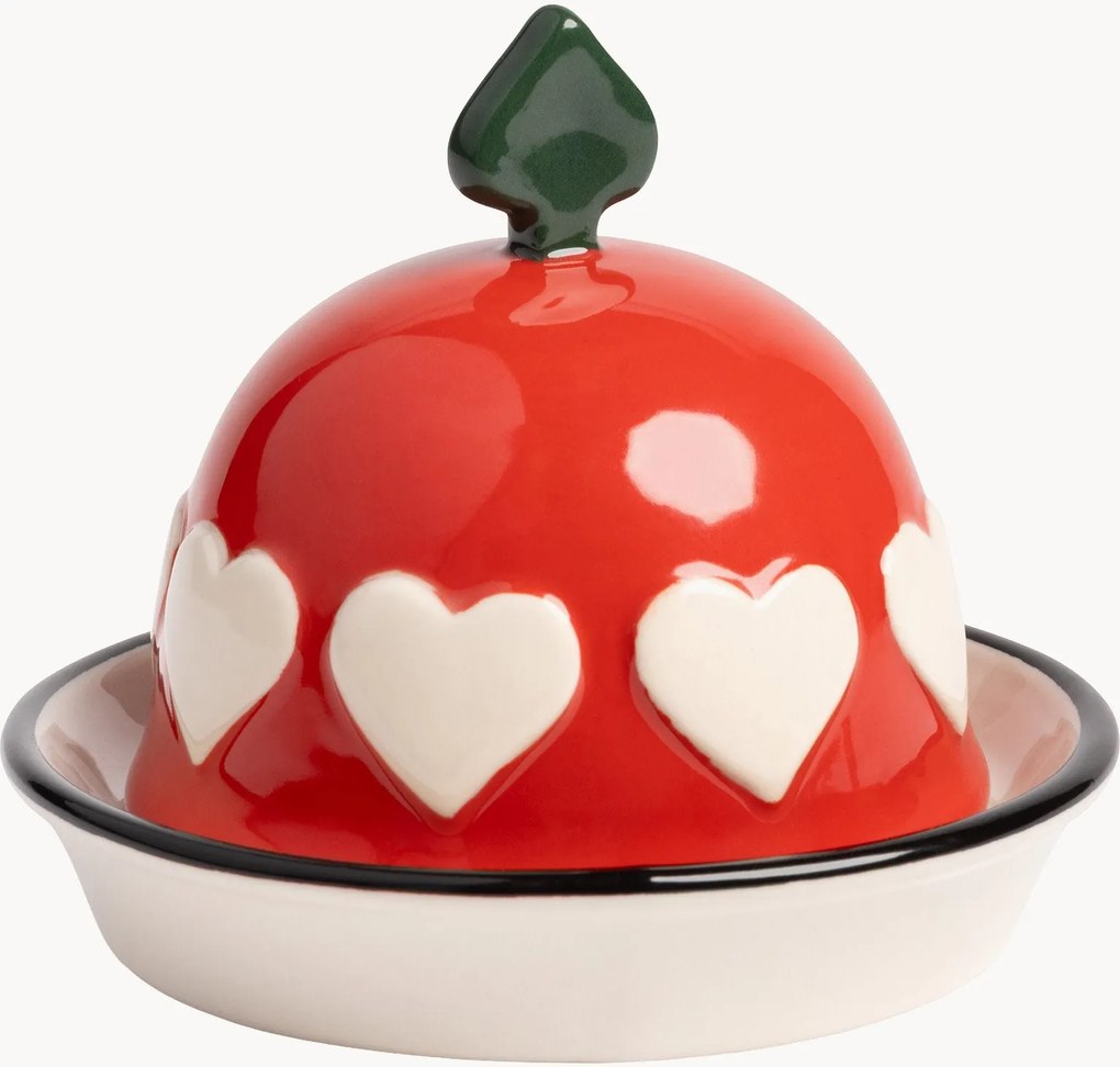 Handbeschilderde botervloot Hearts