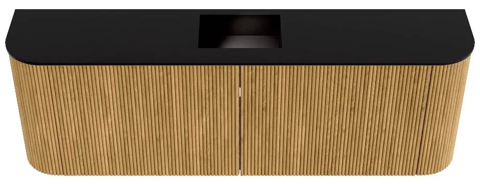 Mondiaz Joya 125cm toiletmeubel ronding links/rechts oak met wastafel faye midden zonder kraangat urban