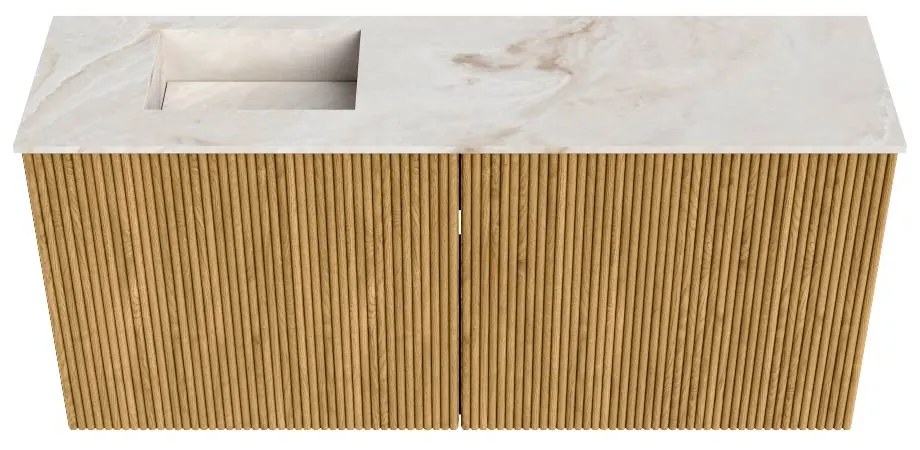 Mondiaz Joya DLux 90cm toiletmeubel oak met wastafel faye links zonder kraangat frappe