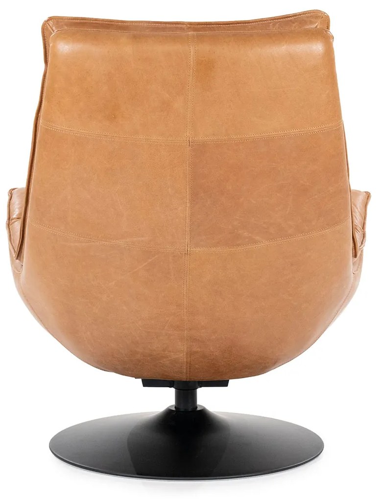 Eleonora Sven Draaifauteuil Cognac Leder