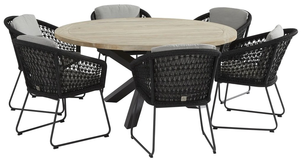 Taste by 4SO Ronde Tuintafel - Louvre - Ø 160 cm - Teak / Aluminium - Taste by 4SO