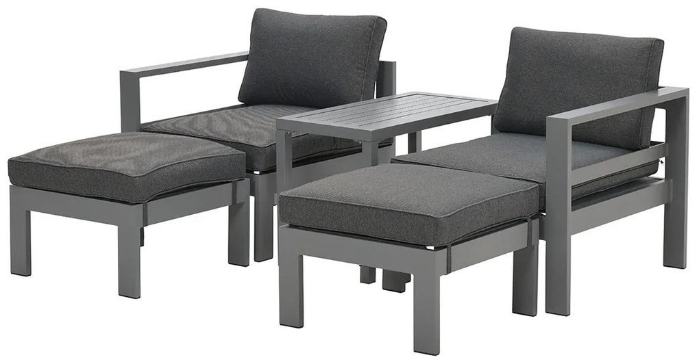 Garden Impressions Riga balkon loungeset 5-delig - grijs