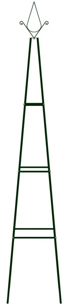 vidaXL Plantenklimrekken 2 st 35x35x195 cm ijzer donkergroen