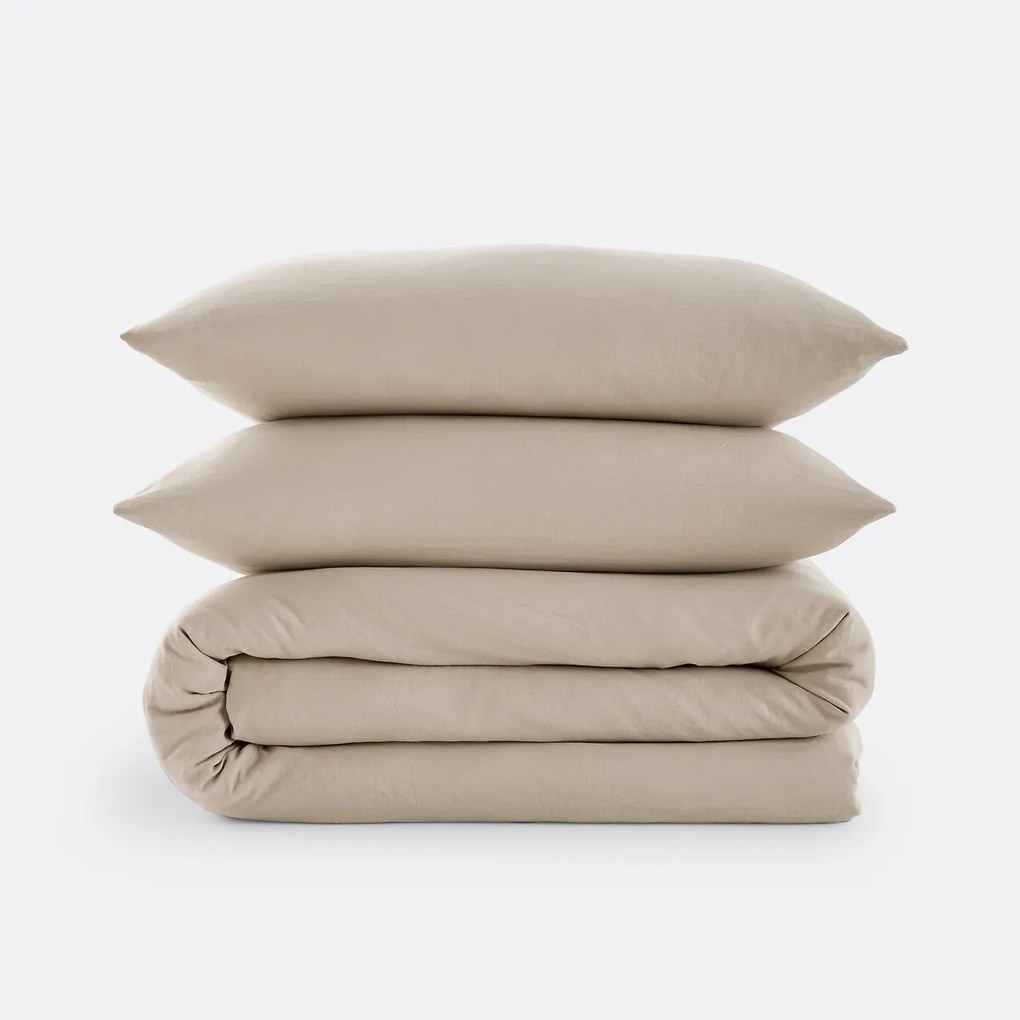 Bedset in gewassen microvezel, recycled polyester