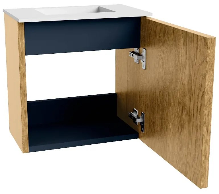 Mondiaz Joya 40cm toiletmeubel oak met wastafel faye midden zonder kraangat talc