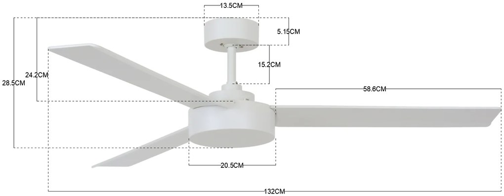 Beacon Lagoon Outdoor Plafondventilator 132CM Wit