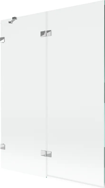 Mexen Lunar badwand vouwdeur 2-delig links 130 x 150 cm, transparant, chroom - 897-130-100-01-00-L