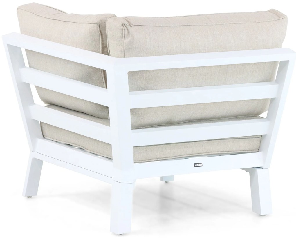 Hoek loungeset 5 personen Aluminium/Polywood (teakfinish) Wit Lifestyle Garden Furniture Bilbao