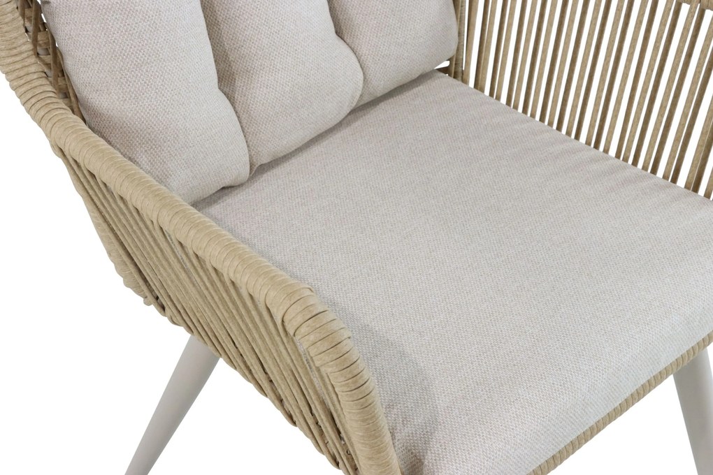 Tuinset 4 personen 180 cm Aluminium/wicker Taupe Coco Custa/Matale