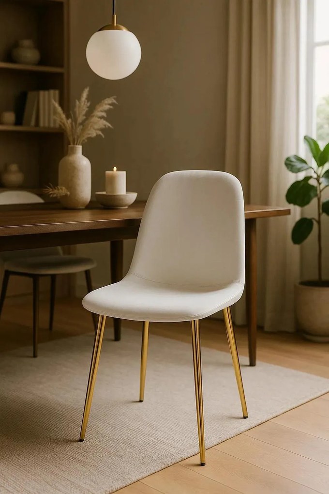 Gouden Teok fluwelen Stoel