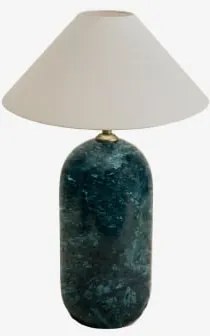 Tafellamp Van Natuurlijk Steen Yalvira Groen Marmer Udaipur & Wit Mat Ø35 Cm - ↑15 Cm Graciela - Sklum
