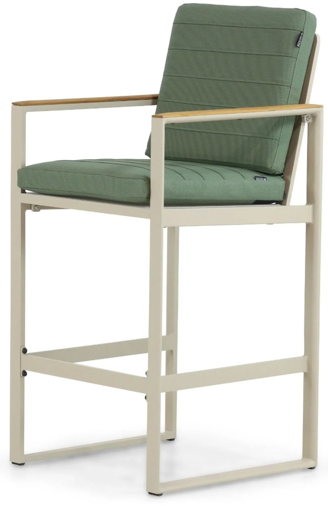 Barstoel Aluminium/Teak Taupe-naturel-bruin Lifestyle Garden Furniture Faro