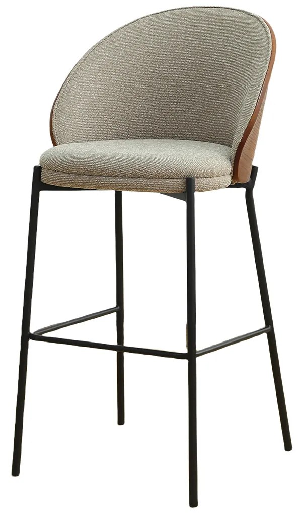 Hoge Barkruk Met Houten Rugleuning