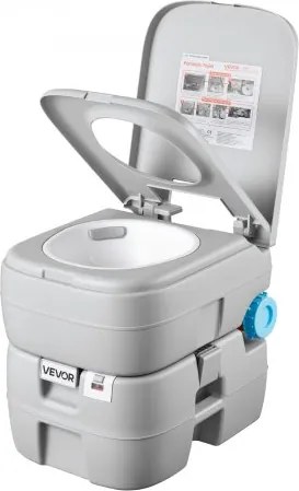 VEVOR draagbaar toilet met verwijderbare afvaltank van 30 liter en 200 spoelingen, campingtoilet, reistoilet met vulniveau-indicator, geschikt voor camperreizen, kamperen, wandelen, boottochten en excursies.
