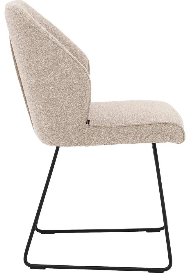 Goossens Eetkamerstoel Koncept bruin stof leuning, modern design