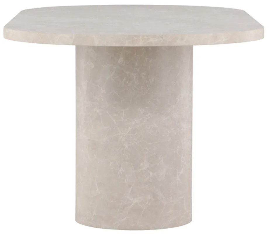 Ovale Eettafel Met Dikke Beige Poten - 200 X 100cm.
