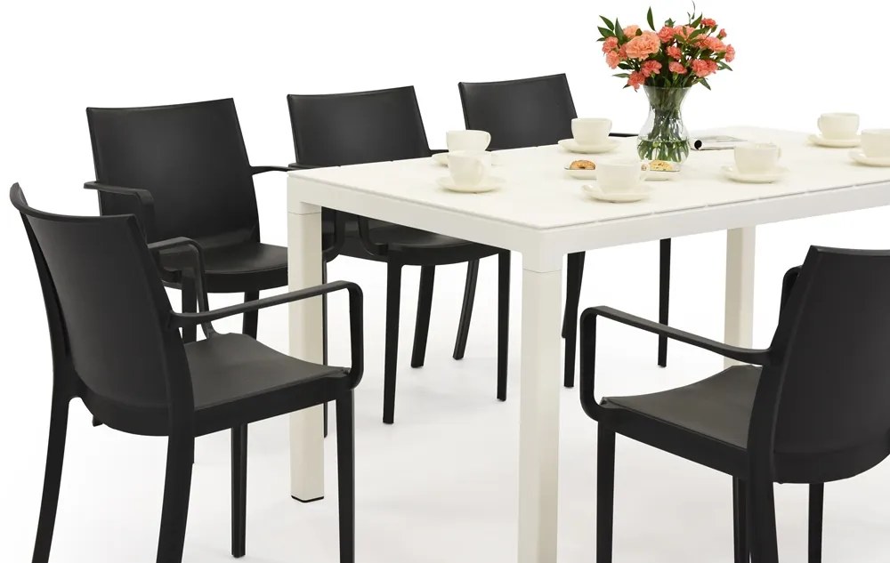 King/Victoria tuinset wit en antraciet voor 8 personen Bica