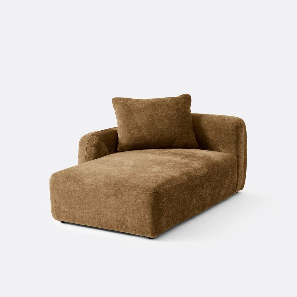 Linker longchairelement, voor modulaire bank, in jacquard chenille, AMAD